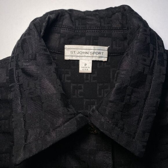 St. John Sport Black Monogram Jacket Size P (2/4) - Picture 3 of 10